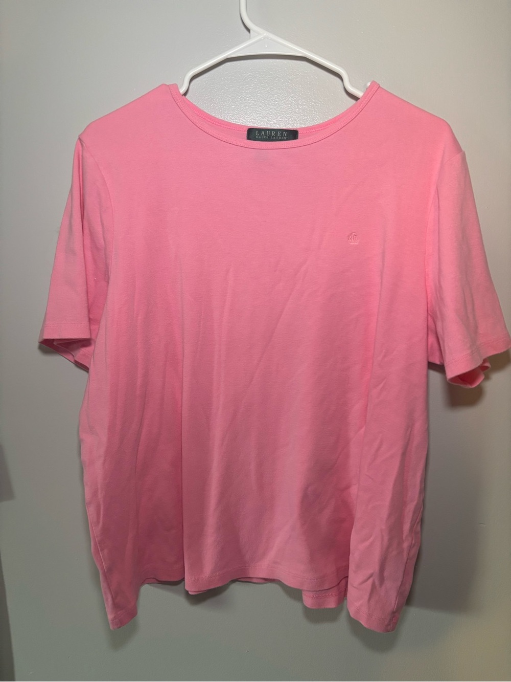 Lauren Ralph Lauren- Bubble Gum Pink Short-Sleeve Tee- 2X 100% Cotton